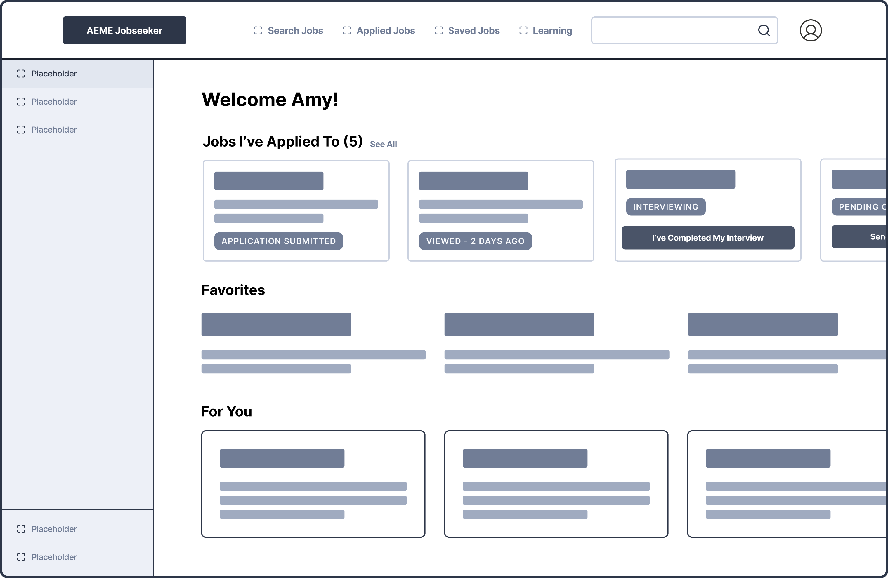 AEME job portal mockups